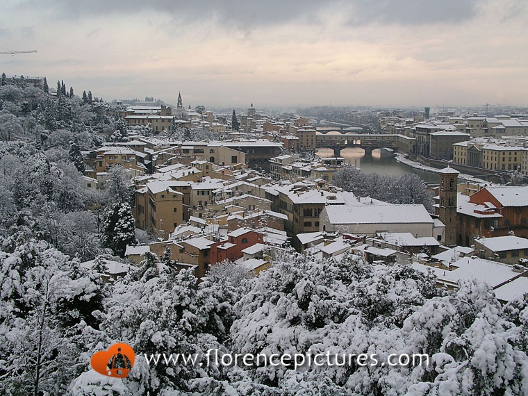 Snowy view of Florence