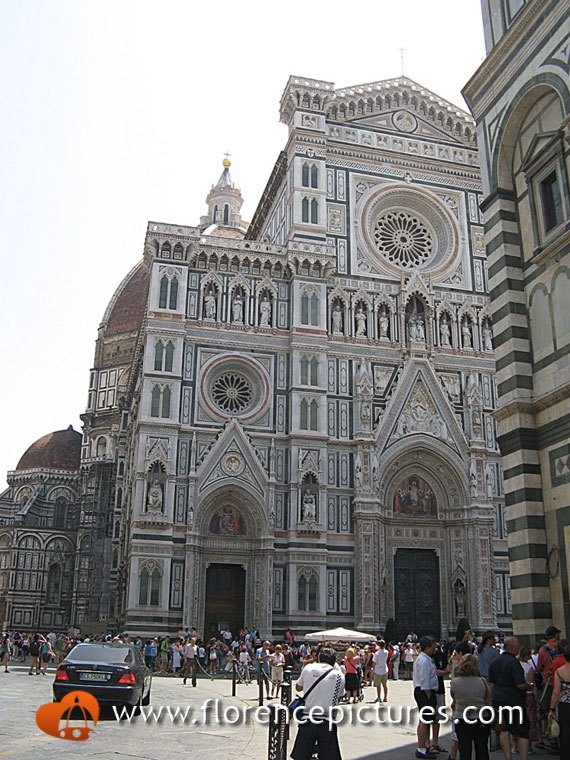 View of the facade and dome